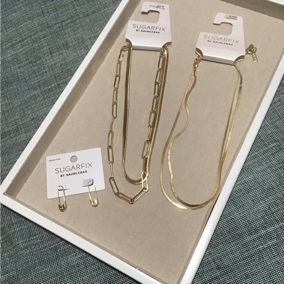 SUGAR FIX BUNDLE DEAL!! 2Set Of Gold Tone Necklaces&Earrings.Very Nice NEW .🍁🍂 - Picture 2 of 10